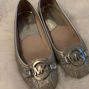 Michael Kors Silver Sparkle Slip-Ons
